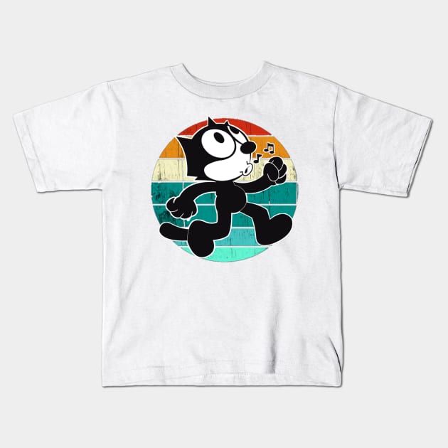 Felix The Cat Retro Kids T-Shirt by kupkle